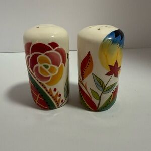 Vida Eva Mendes Espana Rose Colorful Floral Ceramic Salt & Pepper Shaker Set